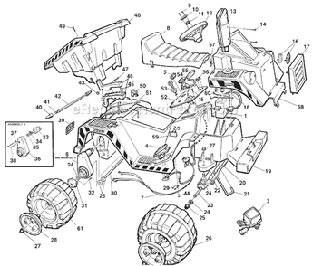 Part Location Diagram of 74550-2389 Power Wheels Dump Bed